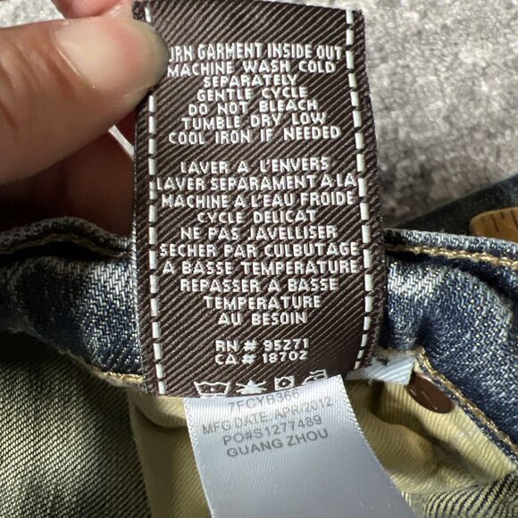 7 For All Mankind Jeans Boys Size 16 26x30 Standard Straight Blue Stretch Denim - Picture 7 of 9